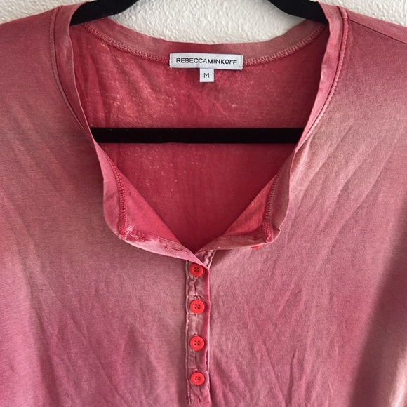 Rebecca Minkoff Chelsea Long sleeve Henley in rustic red, size Medium - Picture 3 of 8